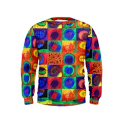 Water Color Eggs Tile Kids  Sweatshirt