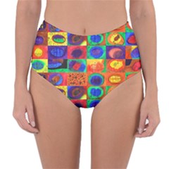 Water Color Eggs Tile Reversible High-waist Bikini Bottoms by snowwhitegirl