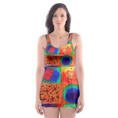 Water Color Eggs Tile Skater Dress Swimsuit by snowwhitegirl