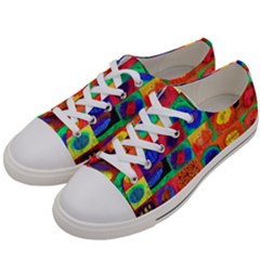 Water Color Eggs Tile Women s Low Top Canvas Sneakers