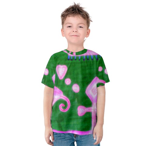 Hearts For The Pink Cross Kids  Cotton Tee by snowwhitegirl