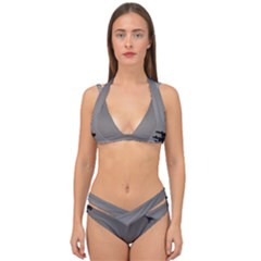 Stop Action Pigeon Double Strap Halter Bikini Set