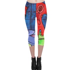 Hair Dryer Jelly Fish Capri Leggings  by snowwhitegirl