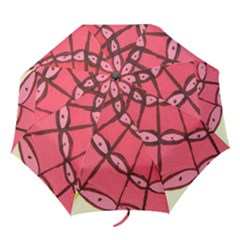 Red Fan Folding Umbrellas