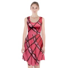 Red Fan Racerback Midi Dress