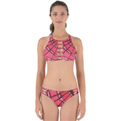 Red Fan Perfectly Cut Out Bikini Set