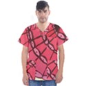 Red Fan Men s V-Neck Scrub Top View1