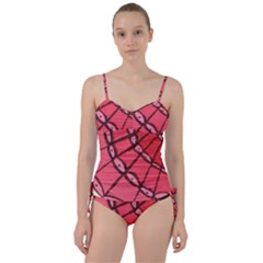 Red Fan Sweetheart Tankini Set