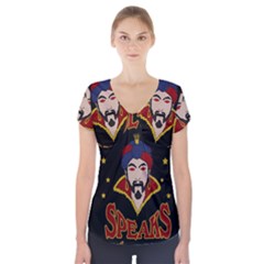 Zoltar Speaks Short Sleeve Front Detail Top by Valentinaart