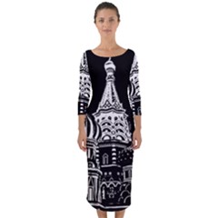 Moscow Quarter Sleeve Midi Bodycon Dress