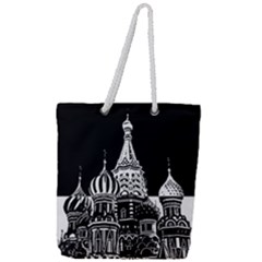 Moscow Full Print Rope Handle Tote (large) by Valentinaart