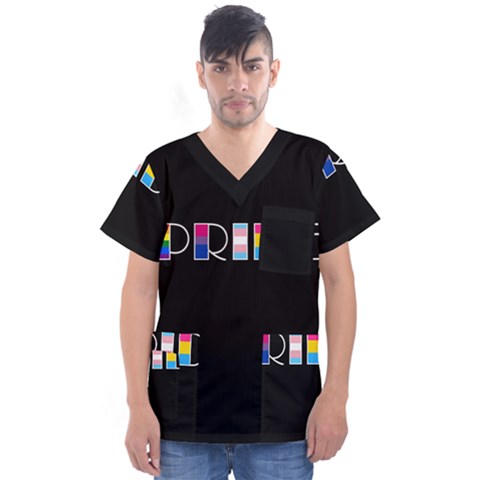 Pride Men s V-neck Scrub Top by Valentinaart