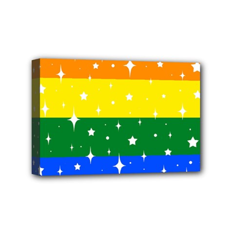 Sparkly Rainbow Flag Mini Canvas 6  X 4  by Valentinaart