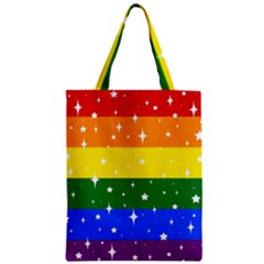 Sparkly Rainbow Flag Zipper Classic Tote Bag by Valentinaart