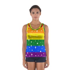 Sparkly Rainbow Flag Sport Tank Top  by Valentinaart