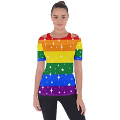 Sparkly Rainbow Flag Short Sleeve Top by Valentinaart