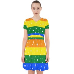 Sparkly Rainbow Flag Adorable In Chiffon Dress by Valentinaart