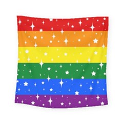 Sparkly Rainbow Flag Square Tapestry (small) by Valentinaart