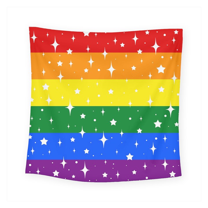 Sparkly Rainbow Flag Square Tapestry (Small)