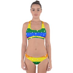 Sparkly Rainbow Flag Cross Back Hipster Bikini Set by Valentinaart