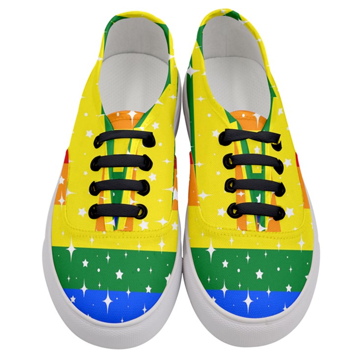 Sparkly Rainbow Flag Women s Classic Low Top Sneakers