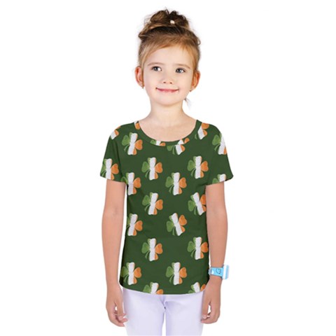 Irish Clover Kids  One Piece Tee by Valentinaart