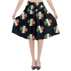 Irish Clover Flared Midi Skirt by Valentinaart