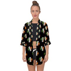 Irish Clover Open Front Chiffon Kimono by Valentinaart