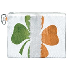 Irish Clover Canvas Cosmetic Bag (xxl) by Valentinaart