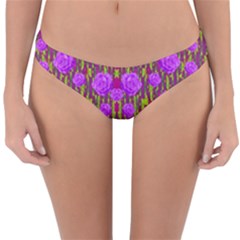 Roses Dancing On A Tulip Field Of Festive Colors Reversible Hipster Bikini Bottoms by pepitasart