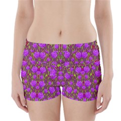 Roses Dancing On A Tulip Field Of Festive Colors Boyleg Bikini Wrap Bottoms by pepitasart