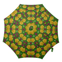 Roses Dancing On  Tulip Fields Forever Hook Handle Umbrellas (small) by pepitasart