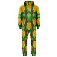 Roses Dancing On  Tulip Fields Forever Hooded Jumpsuit (men)  by pepitasart