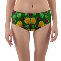 Roses Dancing On  Tulip Fields Forever Reversible Mid-waist Bikini Bottoms by pepitasart