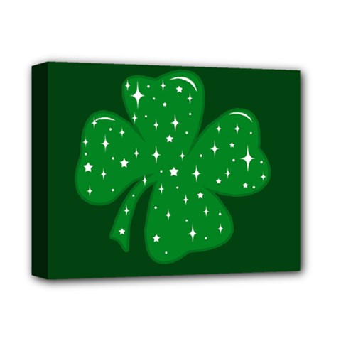 Sparkly Clover Deluxe Canvas 14  X 11  by Valentinaart