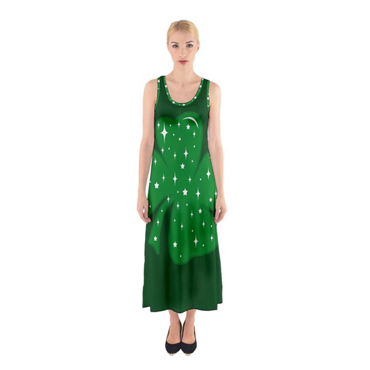 Sparkly Clover Sleeveless Maxi Dress