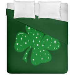 Sparkly Clover Duvet Cover Double Side (california King Size) by Valentinaart