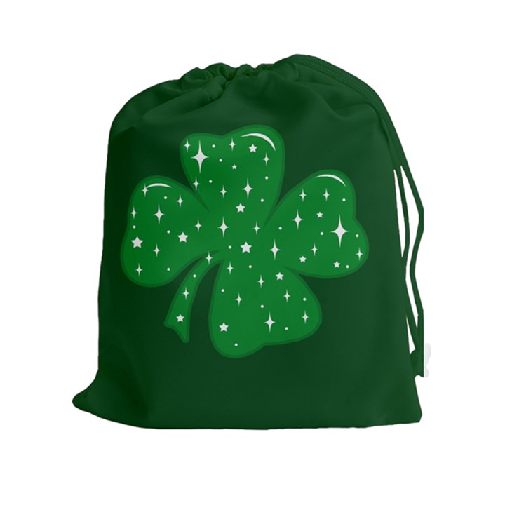 Sparkly Clover Drawstring Pouches (XXL)