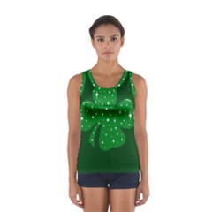 Sparkly Clover Sport Tank Top  by Valentinaart