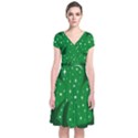 Sparkly Clover Short Sleeve Front Wrap Dress View1