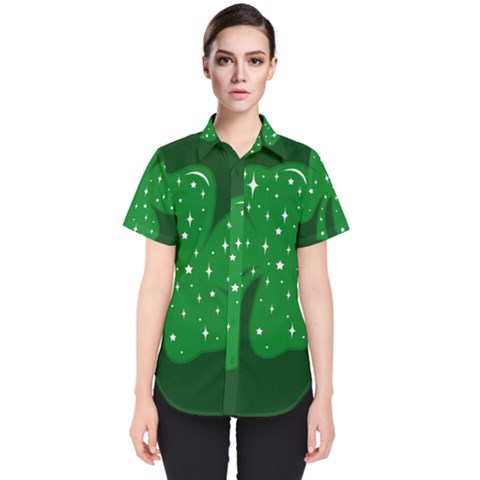 Sparkly Clover Women s Short Sleeve Shirt by Valentinaart