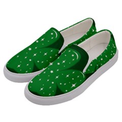 Sparkly Clover Men s Canvas Slip Ons by Valentinaart