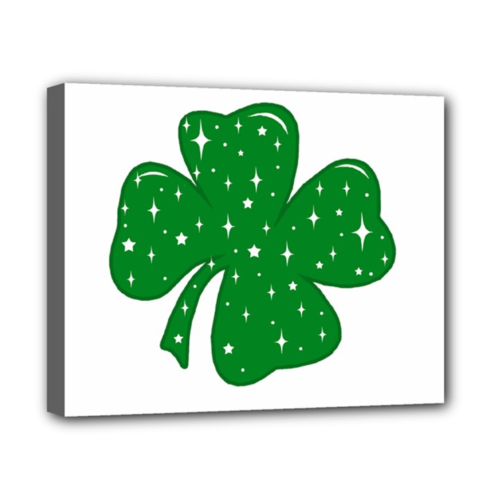 Sparkly Clover Canvas 10  x 8 