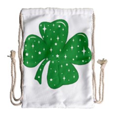 Sparkly Clover Drawstring Bag (large) by Valentinaart