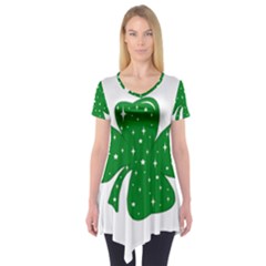 Sparkly Clover Short Sleeve Tunic  by Valentinaart