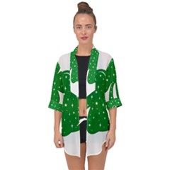 Sparkly Clover Open Front Chiffon Kimono by Valentinaart