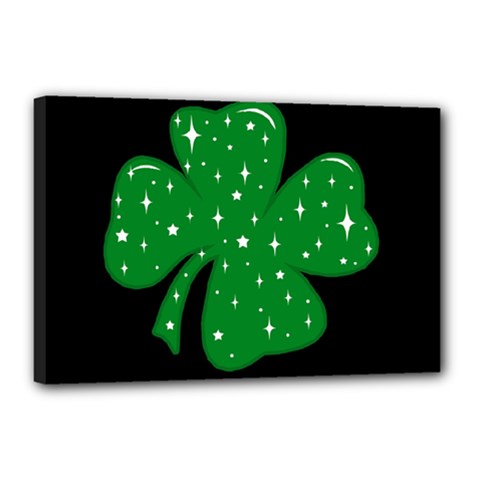 Sparkly Clover Canvas 18  X 12  by Valentinaart