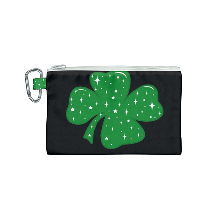 Sparkly Clover Canvas Cosmetic Bag (Small)