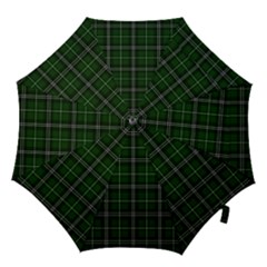 Green Plaid Pattern Hook Handle Umbrellas (medium) by Valentinaart