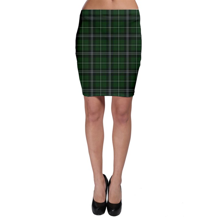 Green Plaid Pattern Bodycon Skirt